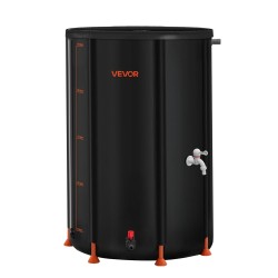 Taitettava sadevesisäiliö 250 l 500D PVC 8 tukitangolla akryylimittarilla verkkokannella