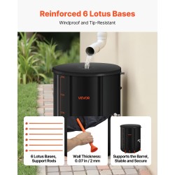 Taitettava sadevesitynnyri 201 litraa PVC-muovi hana verkkokansi tukitangot puutarhaan