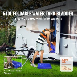 Taittuva vesipussi 540 L 1000D PVC 0,9 mm kasteluun ja pesuun