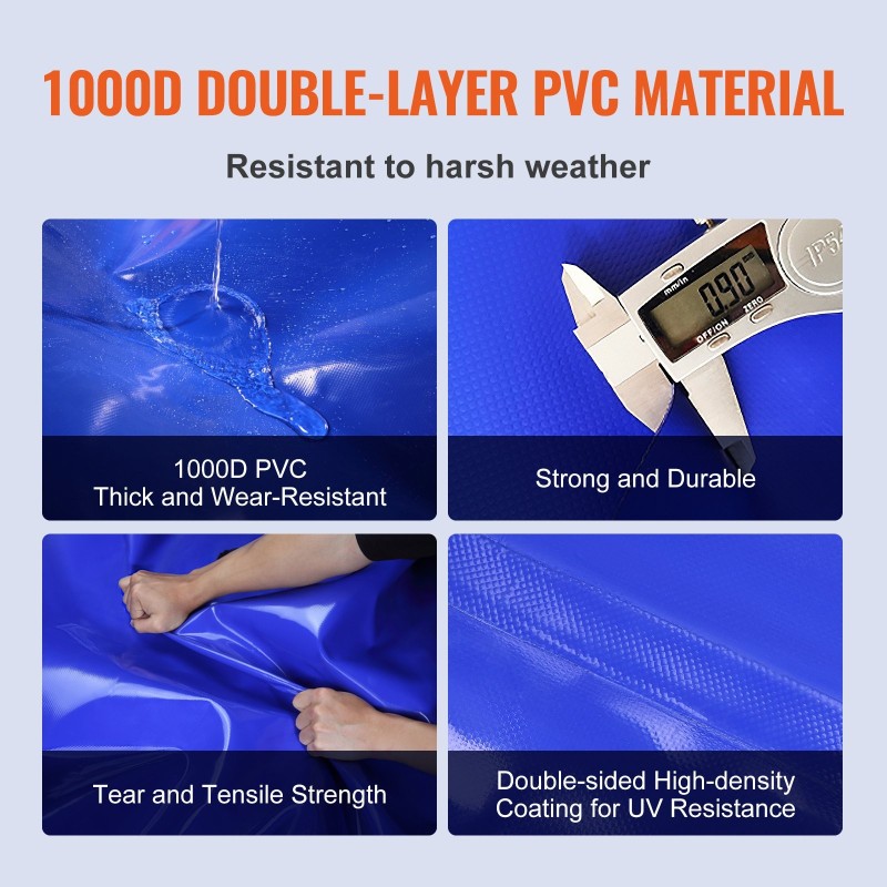 Taittuva vesipussi 540 L 1000D PVC 0,9 mm kasteluun ja pesuun