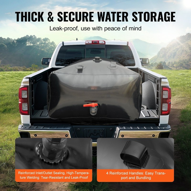 Taitettava PVC-muovinen vesisäiliö 1000 l musta kannettava ei-juomakelpoinen