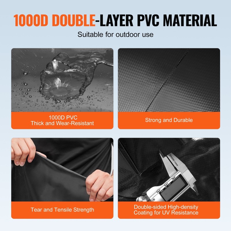 Taitettava vesipussi 330 l PVC-materiaali 1,2 mm sadeveden keräykseen