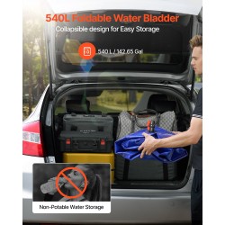 Taittuva vesisäiliö 540 l 1000D PVC materiaali puutarha retkeily matkailuauto