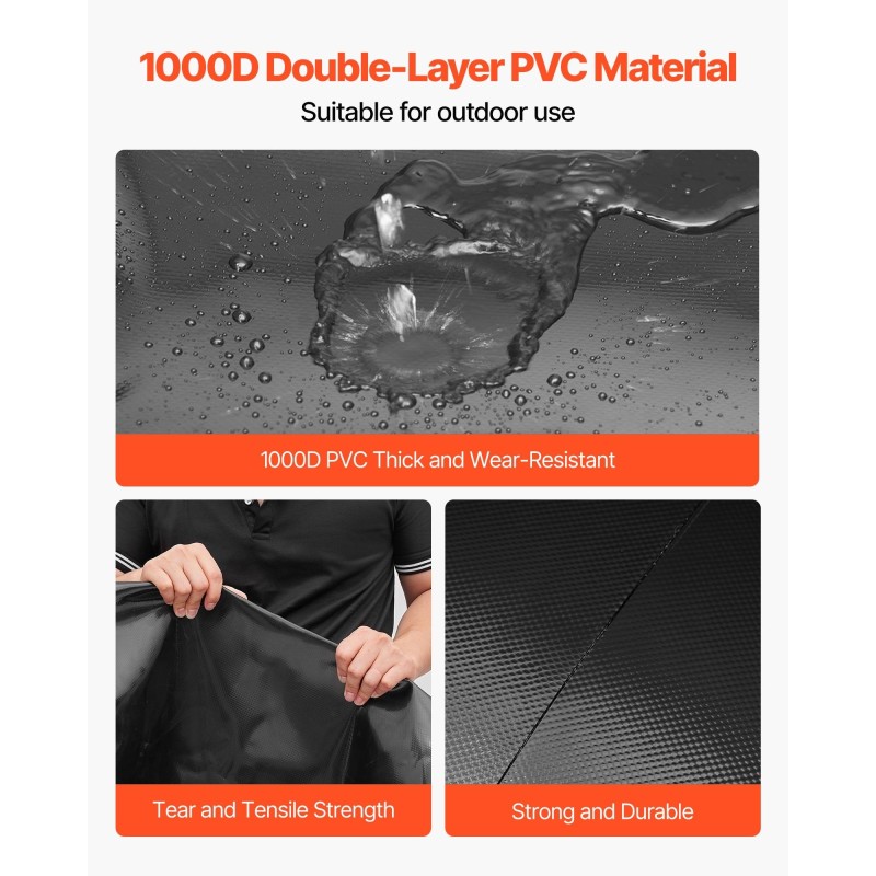 Taittuva vesivarastosäiliö 540L 1000D kaksikerroksinen PVC-muovi 1,2 mm puutarhaan leirintään hätäkäyttöön