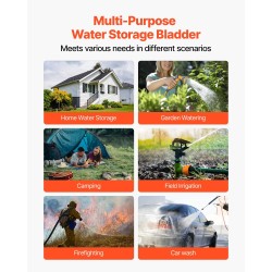 Taittuva vesivarastosäiliö 540L 1000D kaksikerroksinen PVC-muovi 1,2 mm puutarhaan leirintään hätäkäyttöön