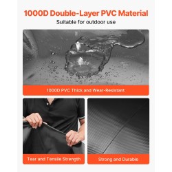 Veden varastointisäiliö 1000 l 1000D PVC-muovi kokoontaitettava musta puutarha leirintä matkailuauto hätäkäyttöön