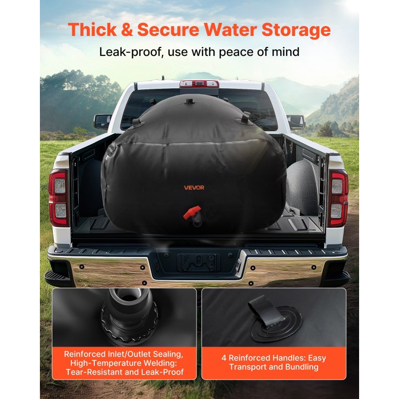 Veden varastointisäiliö 1000 l 1000D PVC-muovi kokoontaitettava musta puutarha leirintä matkailuauto hätäkäyttöön