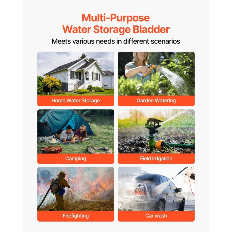 Taittuva vesisäiliö 200 l 1000D kaksikerroksinen PVC leirintään puutarhaan hätävesivarastoksi