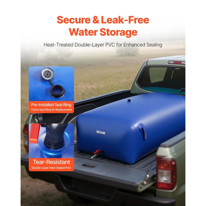 Pussimallinen PVC-muovinen vesipussi 1000 l taitettava vuototiivis ulkokäyttöön