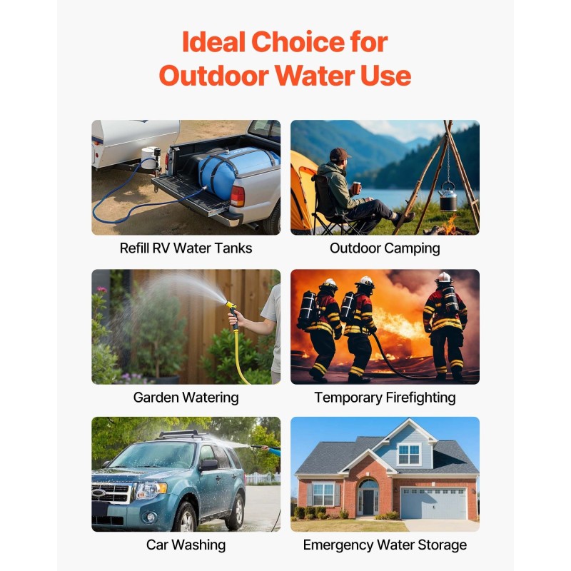 Pussimallinen taittuva TPU vesisäiliö 132 l kulutuskestävä retkeilyyn