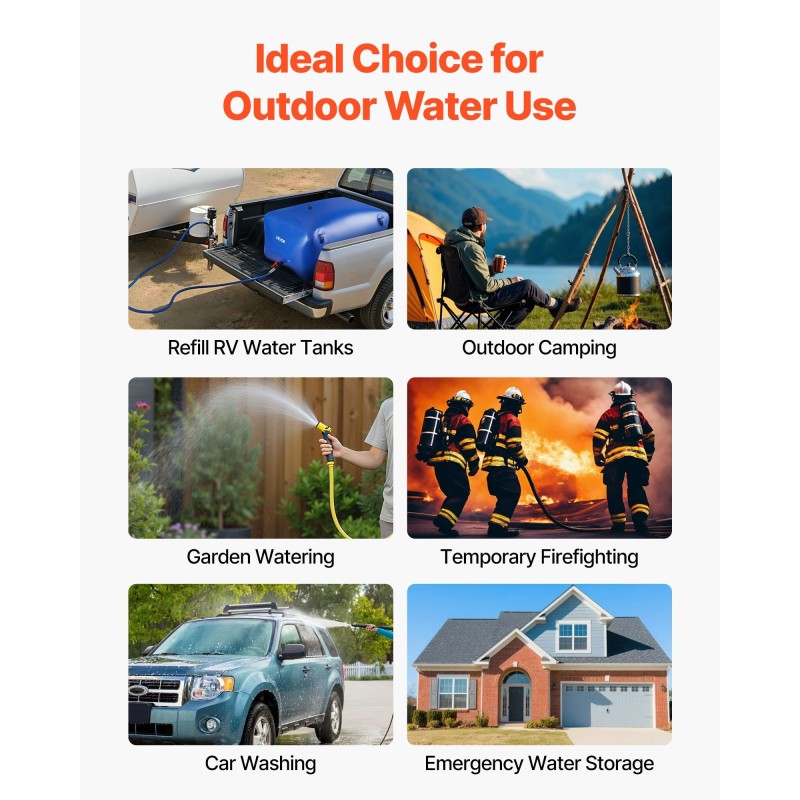 Säkkimallinen vesisäiliö 400 l PVC 1000D taittuva vuototiivis ruostumattomilla liittimillä