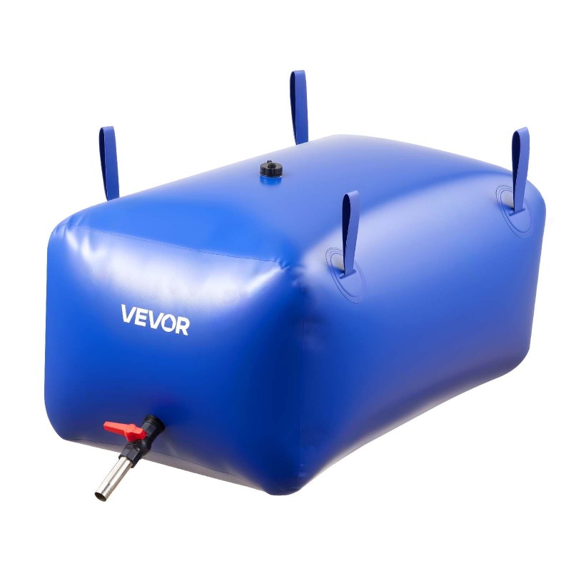 Taitettava PVC vesipussi 240 l sininen asuntoautoille ja ulkokäyttöön