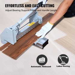 Lattialevyleikkuri alumiiniseosrunko 330 mm leikkausleveys 12 mm leikkaussyvyys vinyylille ja laminaatille