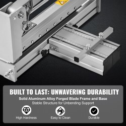 Lattialevyleikkuri alumiiniseosrunko 330 mm leikkausleveys 12 mm leikkaussyvyys vinyylille ja laminaatille