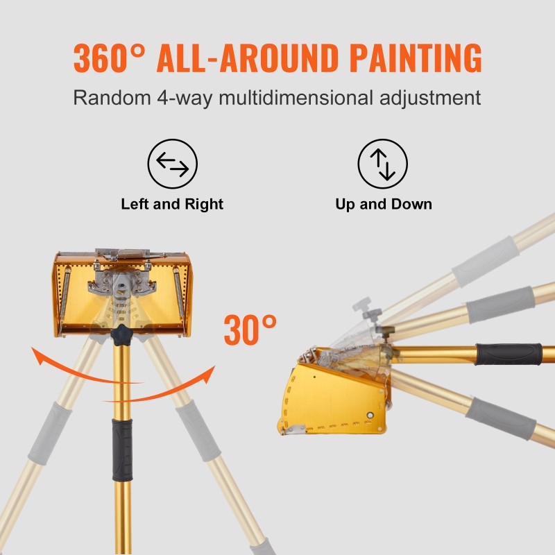 Tasoituslaatikon varsi alumiiniseos 1020–1618 millimetriä 5-osainen säätö liukumaton kahva 360 asteen liike