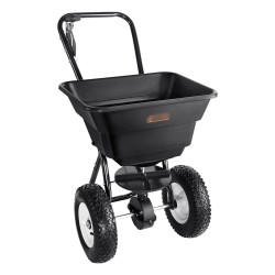 Työnnettävä sirottelija 25,5 litran säiliöllä hiiliteräsrunko 12 tuumaiset kumipyörät 25 säätöasetusta