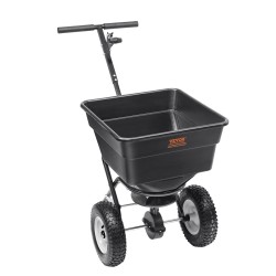 Työnnettävä levitin hiiliteräsrunko 56 l säiliö 45,4 kg kantavuus 30,5 cm pyörillä