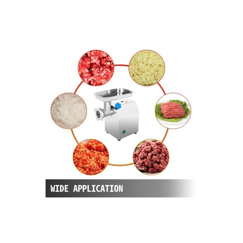 Lihamylly sähköinen 850W ruostumaton teräs galvanoitu hiiliteräsrunko 122 kg tunnissa ammattikäyttöön