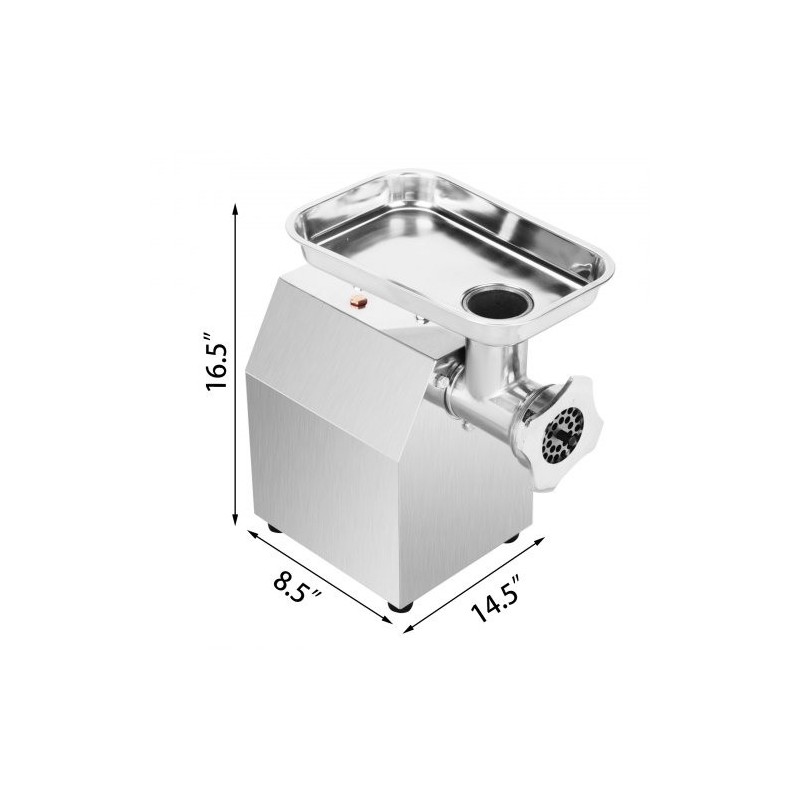 Lihamylly sähköinen 850W ruostumaton teräs galvanoitu hiiliteräsrunko 122 kg tunnissa ammattikäyttöön