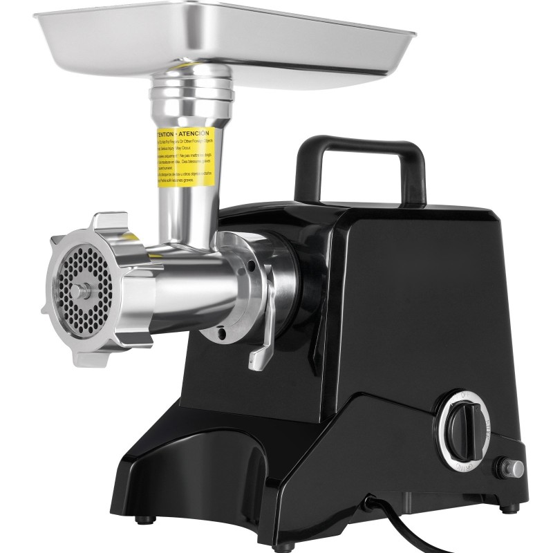 Sähköinen lihamylly valualumiinirunko 575 wattia 190 kilogrammaa tunnissa 2 terää 3 jauhatuslevyä