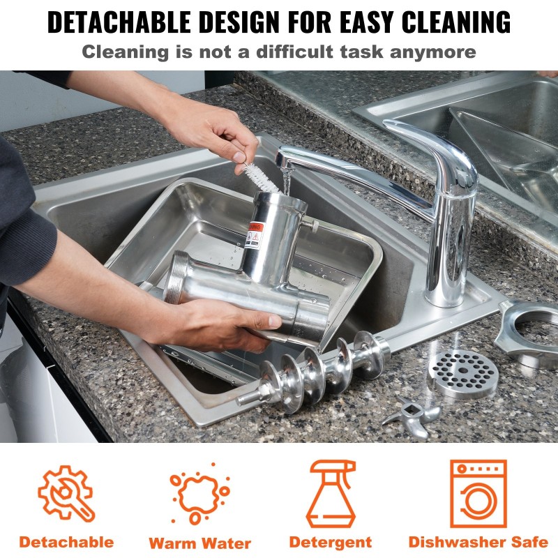 Sähköinen lihamylly 304-ruostumatonta terästä 650W 3,8 kg/min 3 jauhatuslevyä