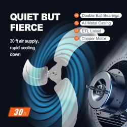 Seinäkiinnitteinen täysmetallinen tuuletin 44 senttimetrin 3 nopeutta musta kotiin ja teollisuuteen