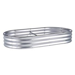 Korotettu galvanoitu metallinen kasvatuslaatikko avoin pohja kukille ja yrteille