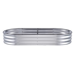 Korotettu galvanoitu metallinen kasvatuslaatikko avoin pohja kukille ja yrteille