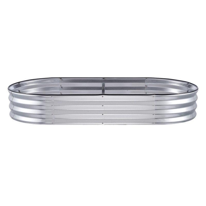 Korotettu galvanoitu metallinen kasvatuslaatikko avoin pohja kukille ja yrteille