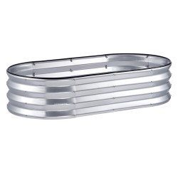 Korotettu istutuslaatikko kaksipuolisesti galvanoitu metalli 122 5 62 5 28 cm avoin pohja