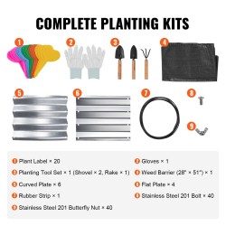 Korotettu istutuslaatikko kaksipuolisesti galvanoitu metalli 122,5×62,5×28 cm avoin pohja