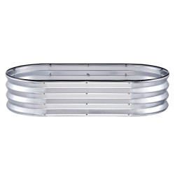 Korotettu istutuslaatikko kaksipuolisesti galvanoitu metalli 122,5×62,5×28 cm avoin pohja