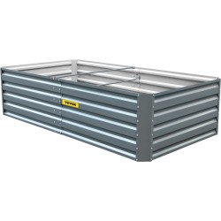 Korotettu kasvatuslaatikko sinkitty teräs avopohjallinen 203 x 102 x 48 cm