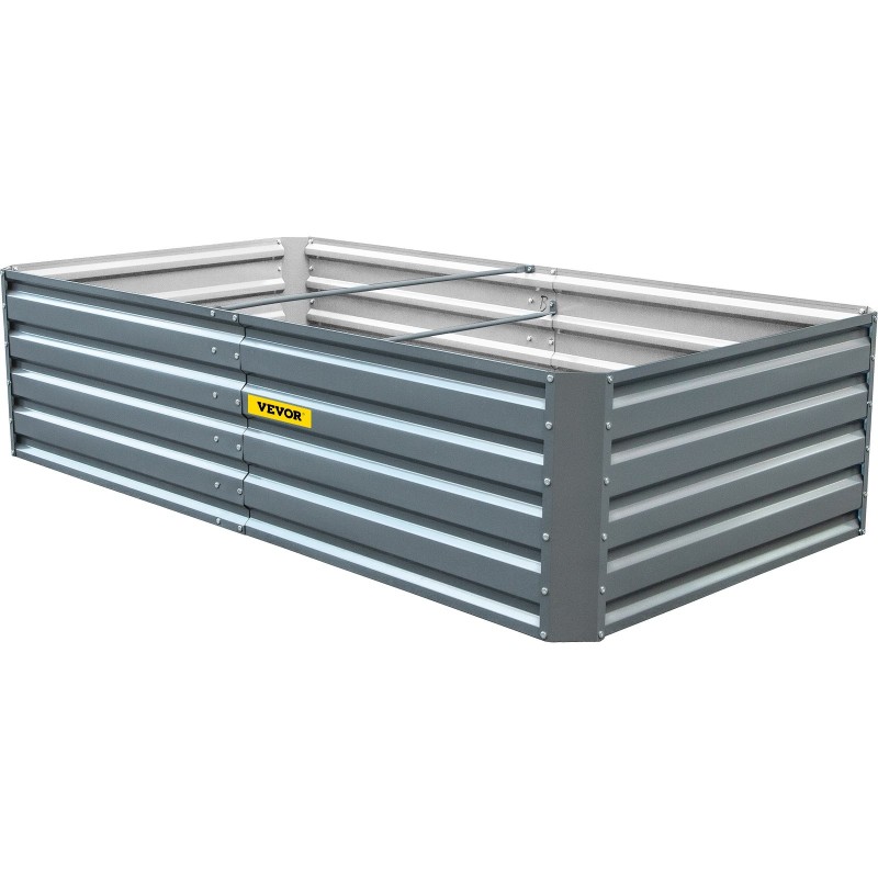 Korotettu kasvatuslaatikko sinkitty teräs avopohjallinen 203 x 102 x 48 cm