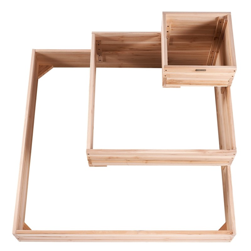 Kuusipuinen istutuslaatikko 113x113x51 cm avoin pohja ulkokäyttöön