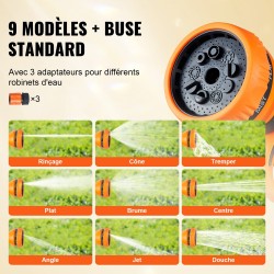 Seinään asennettava sisäänkelautuva letkukela 25 m 12 mm 180 asteen kääntyvällä kiinnikkeellä