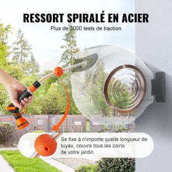 Seinään kiinnitettävä sisäänkelautuva puutarhaletkukela 35 m 12 mm 180 asteen kääntyvä