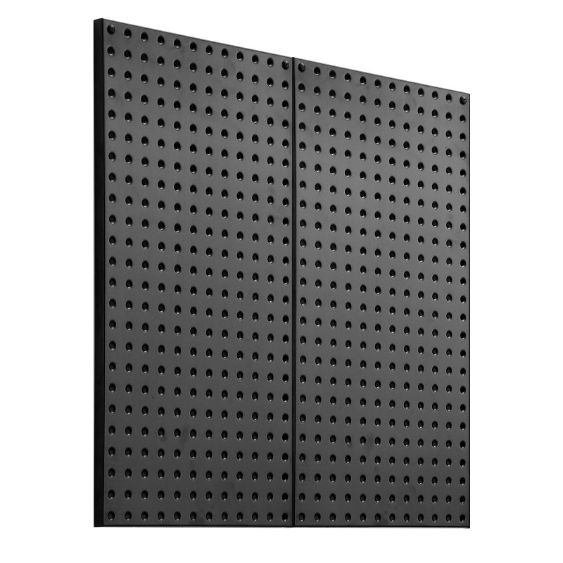 Metalliset reikälevypaneelit teräs 61 x 30 cm 2 kpl musta seinälle