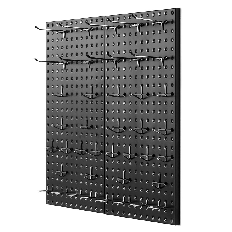 Metallinen reiällinen seinälevy 61 x 30,5 cm 2 levyä musta