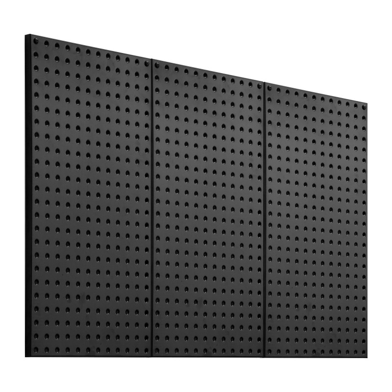 Reiälliset teräspaneelit 609 x 305 mm 3 kpl jauhemaalattu musta