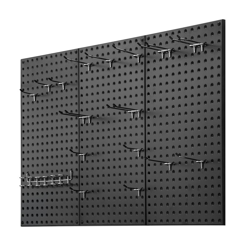 Reiälliset teräspaneelit 609 x 305 mm 3 kpl jauhemaalattu musta