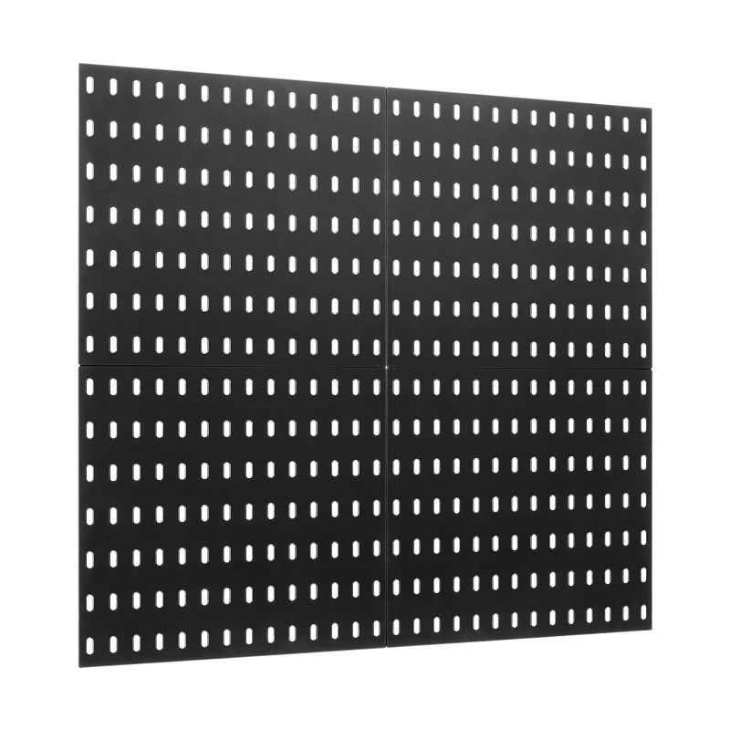 Muovinen reikälevysetti 280x280 mm 4 paneelia musta seinälle