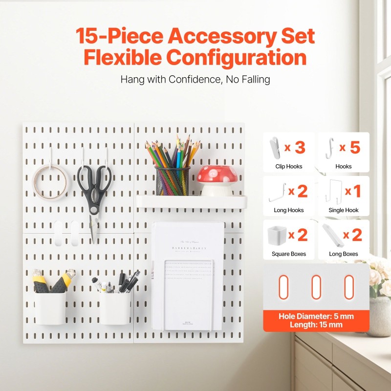 Muovinen reikätaulusarja 280 x 280 mm 4 paneelia valkoinen