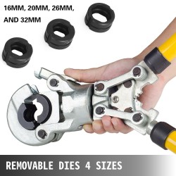 Käsikäyttöinen teräsputkipuristin 16–32 mm neljällä leukasarjalla PPR PEX PB PE PAP putkille