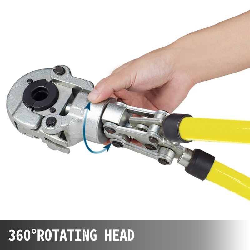 Käsikäyttöinen putkipuristin halkaisija 12–32 mm 8 vaihdettavaa leukaa 360 astetta kääntyvä pää