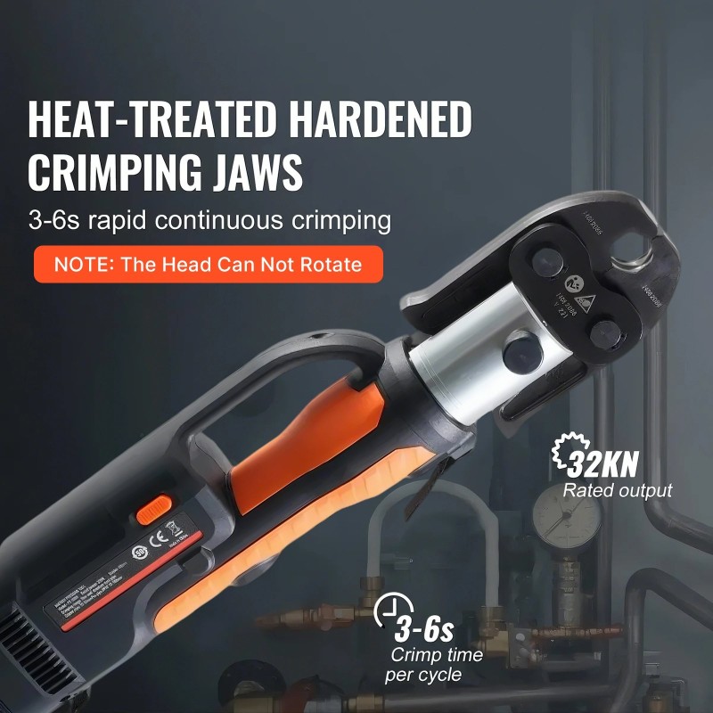 Johdoton sähköinen puristustyökalu kupari- ja ruostumattomille putkille 2x18V 4,0Ah puristusleuoilla