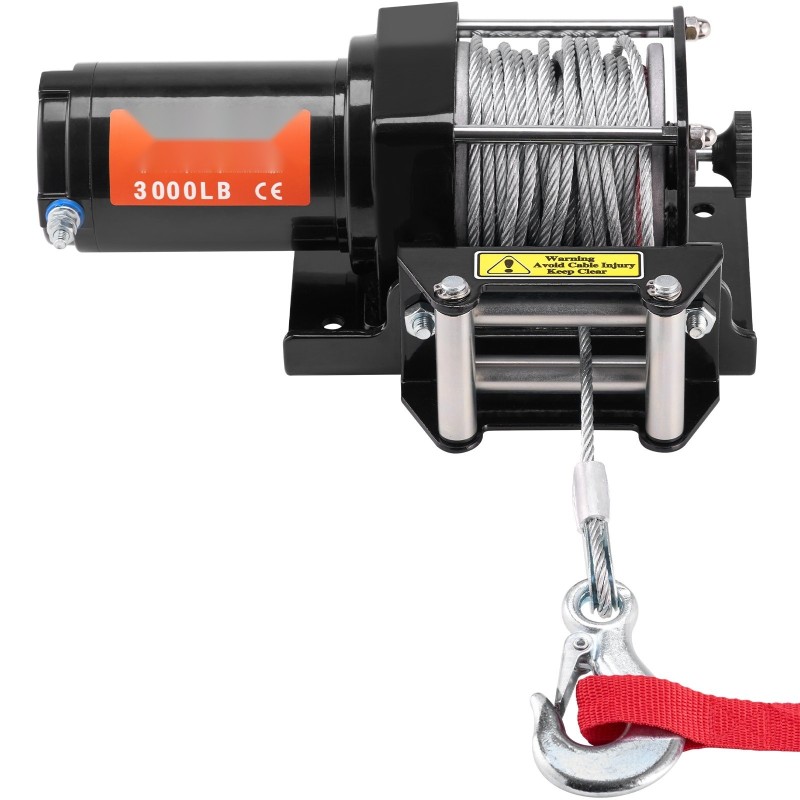 Sähkövinssi ATV ja UTV käyttöön 1361 kg teräsvaijeri IP55 12V johdollinen kauko-ohjain