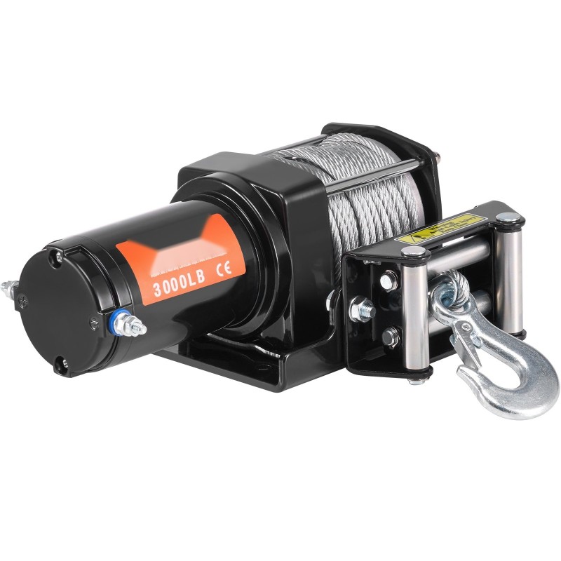 Sähkövinssi ATV ja UTV käyttöön 1361 kg teräsvaijeri IP55 12V johdollinen kauko-ohjain