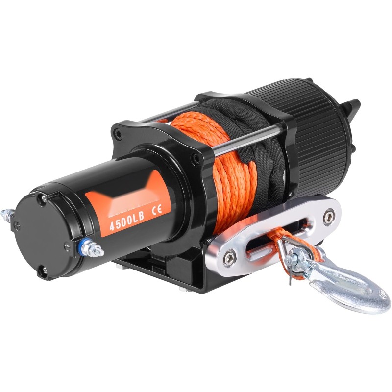 Sähkövinssi 12 voltin 2041 kg vetokyky synteettinen köysi IP55 mönkijään