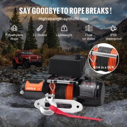 Sähkövinssi 2722 kg vetokyky 12V synteettinen köysi IP55 langaton kaukosäädin